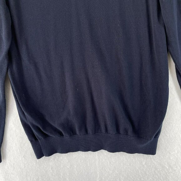 H&M Sweater Men's Sz M Blue Regular Fit Knitted Turtle Neck Ribbed Trim Pullover - Picture 7 of 9